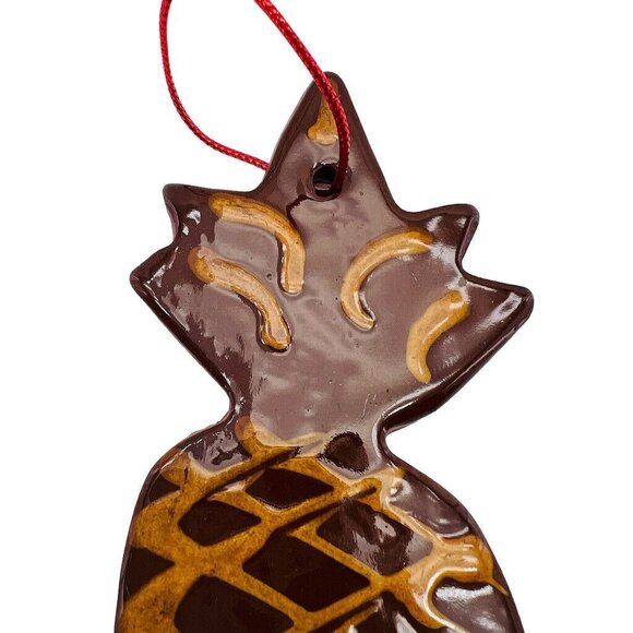 Vintage Ned Foltz Christmas Ornament Pineapple Redware Pottery 90’s - Picture 3 of 7